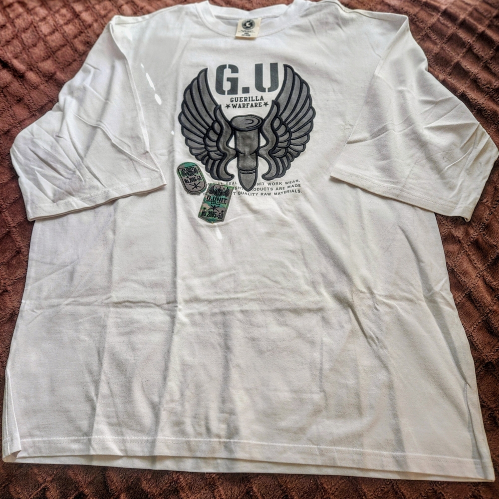 GU White Graphic Short Sleeve Tee
